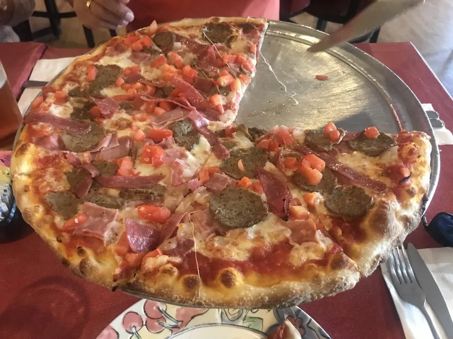 Sausage and pepperoni pizza
